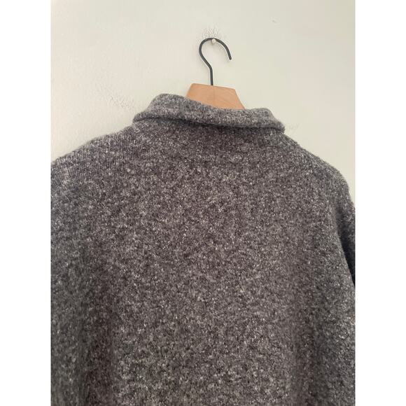 ⭐️ 3/$20 French Connection Gray Wool Collared Sweater Medium Marled Knit - Picture 6 of 9